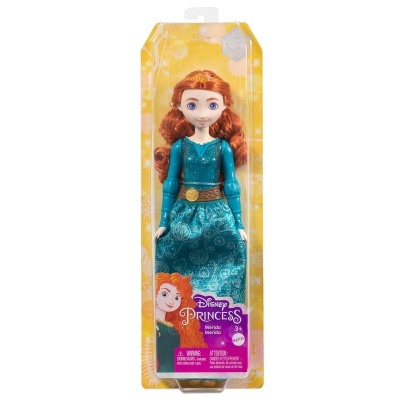 Boneca Disney Princesa Merida com vestido azul em embalagem amarela