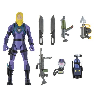 Figura de ação masculina com acessórios de armas e máscara