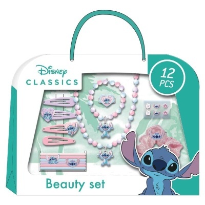 Conjunto de beleza Disney Classics com personagem Stitch em embalagem com alça