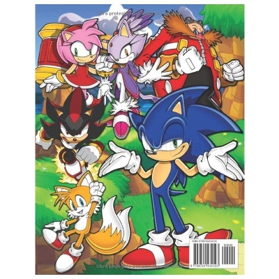 Capa com personagens do Sonic em cenário natural, código de barras e texto parcial