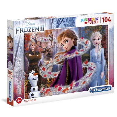 Caixa de puzzle Disney Frozen II com 104 peças da Clementoni