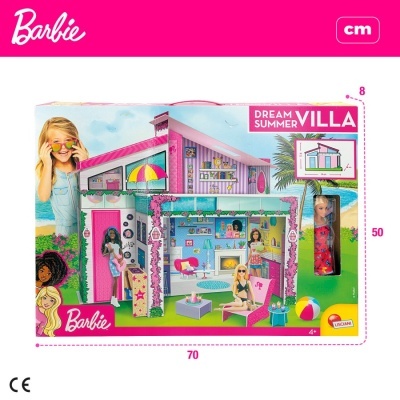 Caixa do brinquedo Barbie Dream Summer Villa com casa de verão e bonecas
