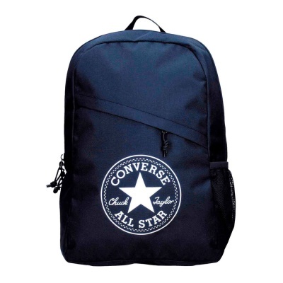 mochila preta CONVERSE ALL STAR com logo e bolsos