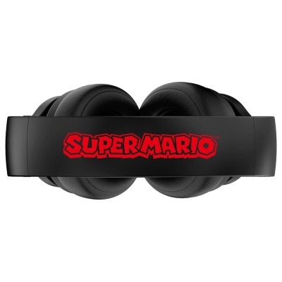 Auscultadores negros com logo vermelho SUPER MARIO