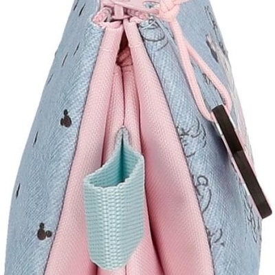 Bolsa multiusos com padrão Mickey Mouse azul claro e rosa
