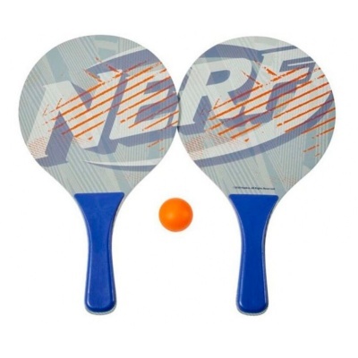 Conjunto de duas raquetes NERF azuis com bola laranja