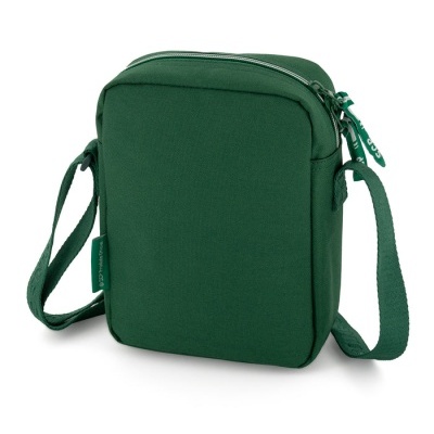 Mala pequena verde escuro com alça ajustável e fecho de correr