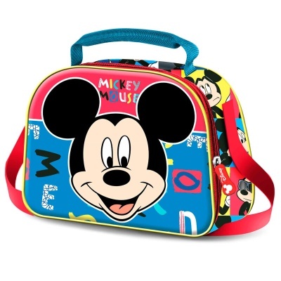 Bolsa infantil Mickey Mouse azul e vermelha com alças