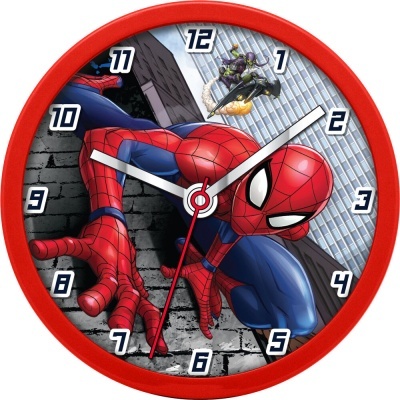 Relógio de parede vermelho com design do Homem-Aranha
