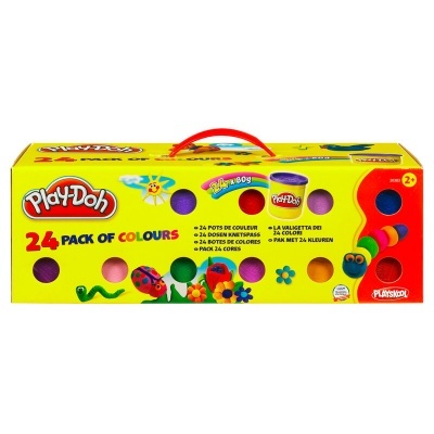 Pack Play-Doh 24 cores massa modelar amarelo com frascos coloridos