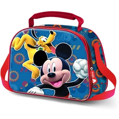 Mala infantil azul com personagens Mickey Mouse e Pluto