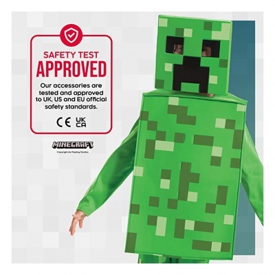Fato de criança Minecraft Creeper verde pixelado
