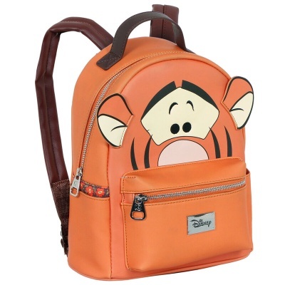 Mochila infantil laranja com rosto do Tigrão da Disney