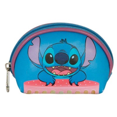 Carteira azul com Stitch em estilo cartoon