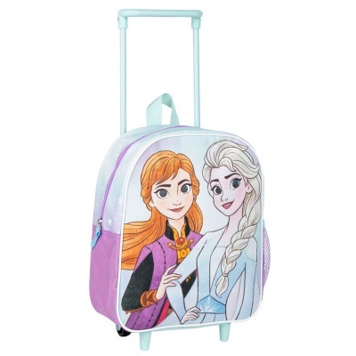 Mala de viagem infantil com personagens Anna e Elsa de Frozen
