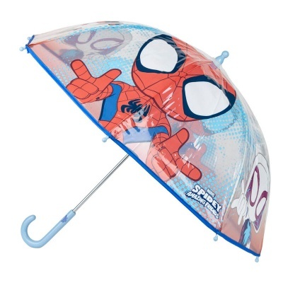 Guarda-chuva infantil transparente com personagens Spider-Man