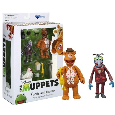 Figuras de ação Disney The Muppets Fozzie e Gonzo com acessórios