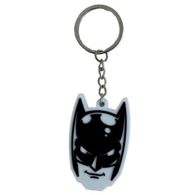 Porta-chaves Batman preto e branco com argola metálica