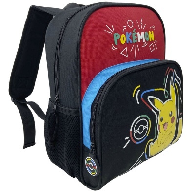 Mochila infantil Pokémon com estampa Pikachu e bolso azul