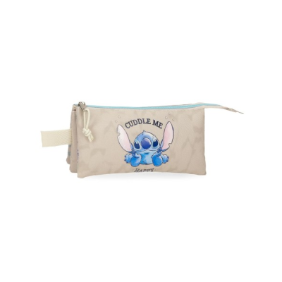 Estojo bege com personagem Stitch e texto CUDDLE ME