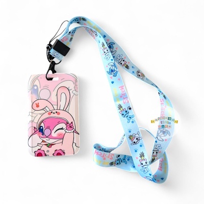 Porta-cartões com padrão de coelho e fita colorida com coelhos