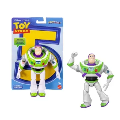 Boneco articulado do Buzz Lightyear do Toy Story com embalagem azul e amarela