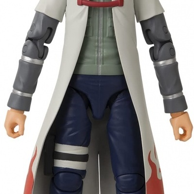 Figura de ação de personagem masculino com casaco branco e cabelo amarelo