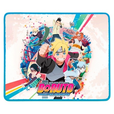 Manta colorida com personagens do anime Boruto e texto BORUTO NARUTO NEXT GENERATIONS