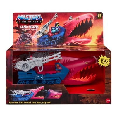 Veículo brinquedo Masters of the Universe Land Shark em embalagem