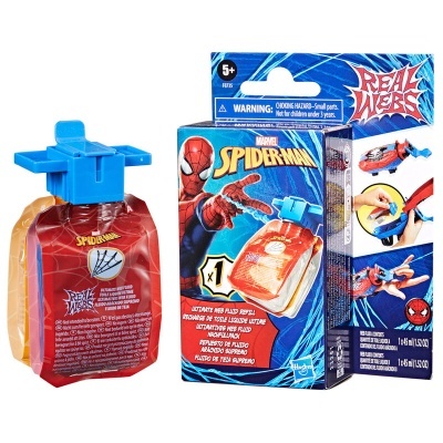Brinquedo Real Divers Spider-Man com líquido vermelho e embalagem azul