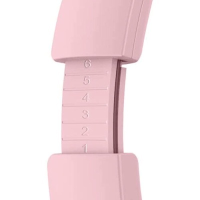 Produto rosa de plástico com indicador numérico de 1 a 6