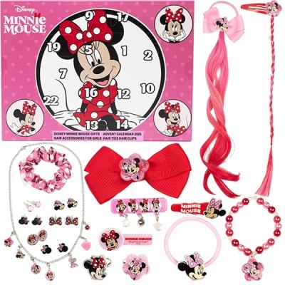 Calendário do Advento Disney Minnie Mouse com acessórios de cabelo coloridos