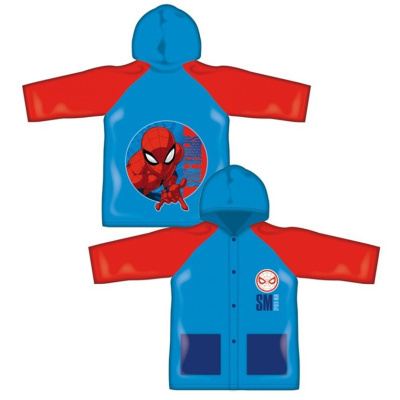 Casaco azul e vermelho com estampa do Homem-Aranha e capuz