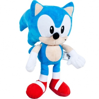 Peluche do Sonic azul com luvas brancas e sapatos vermelhos