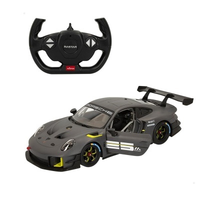Carro de corrida Porsche cinzento e comando de volante preto RASTAR