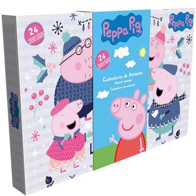 Caixa de Calendário de Advento Peppa Pig com personagens e decoração natalícia.
