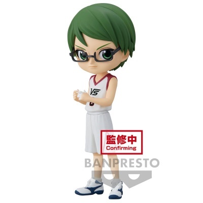 Figurina de vinil de personagem com cabelo verde e óculos em fato de desporto branco