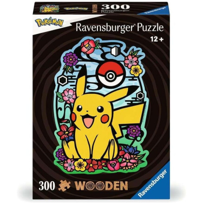 Caixa de puzzle Ravensburger de madeira com 300 peças e imagem de Pikachu