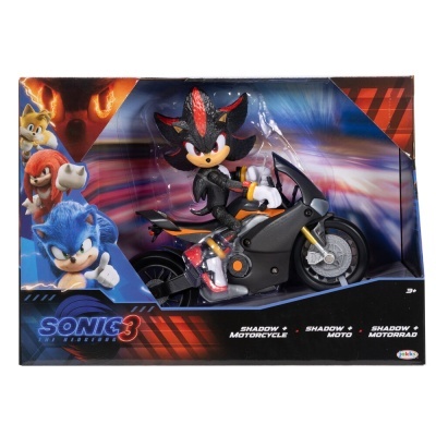 Figura Shadow em moto preta na embalagem Sonic 3 Collection