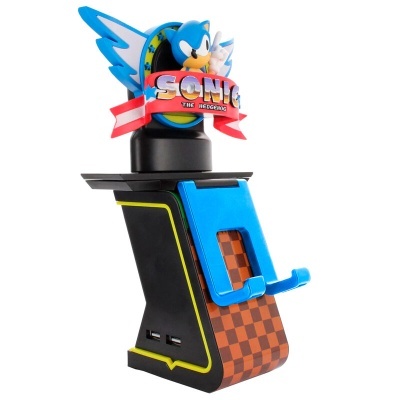 Suporte para telemóvel com figura de Sonic e texto SONIC THE HEDGEHOG