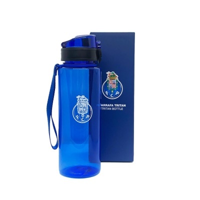Garrafa desportiva azul com logótipo FC Porto e embalagem azul