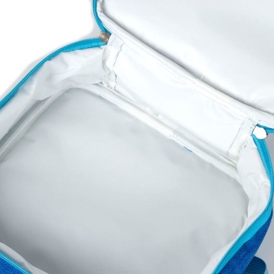 Interior branco de mala com fecho de correr azul