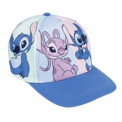 Boné infantil azul com personagens do Stitch