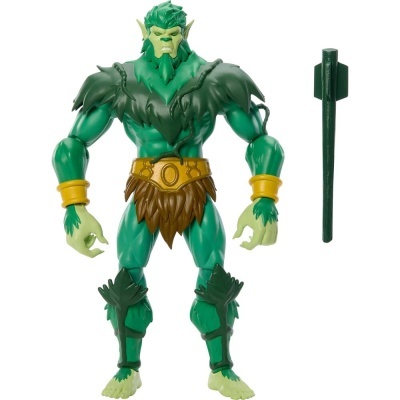 Boneco de ação verde musculado com acessórios e uma clava verde ao lado