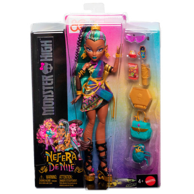 Boneca Monster High Nefera De Nile com acessórios em embalagem colorida