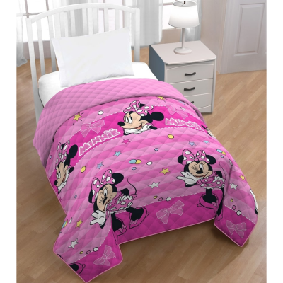 Colcha rosa com estampa da Minnie Mouse para cama individual