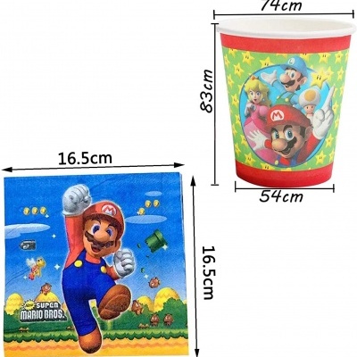 Recipiente cilíndrico e caixa quadrada com tema Super Mario Bros