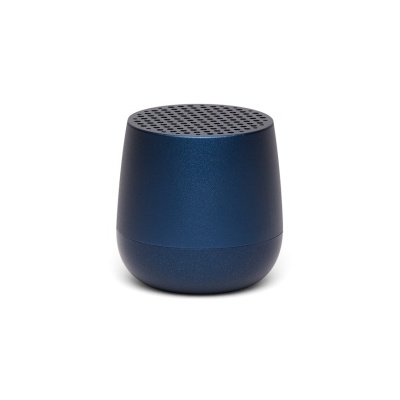 Coluna portátil azul escuro com grelha perfurada no topo