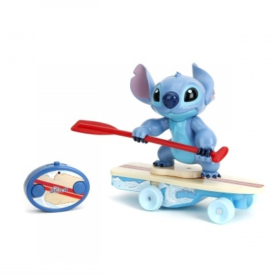 Figura de brinquedo Stitch com remo e skate azul claro