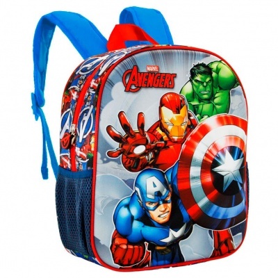 Mochila infantil com estampa dos Avengers e alças azuis